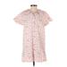 Zara Casual Dress - Shift V-Neck Short sleeves: Pink Dresses - Women's Size Small