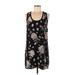 Joie Casual Dress - Shift Scoop Neck Sleeveless: Black Floral Dresses - Women's Size Medium
