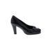 Aerosoles Heels: Pumps Chunky Heel Classic Black Solid Shoes - Women's Size 5 1/2 - Round Toe