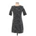 Ann Taylor Cocktail Dress - Shift: Gray Tweed Dresses - Women's Size 2 Petite