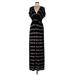 Design History Casual Dress - A-Line V Neck Short sleeves: Black Print Dresses - Women's Size Medium