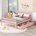 Red Barrel Studio® Sude Wood Platform Storage Bed in Pink | 35.4 H x 57.5 W x 77.4 D in | Wayfair FA06B6016ABE417D8F3666AF19DCD98C