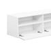 Latitude Run® 2-Piece Entertainment Center w/ Freestanding TV Stand & Wall Mounted Storage Cabinet Wood in White | Wayfair