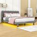 Ivy Bronx Golnaz Upholstered Platform Bed Metal in Gray | 40 H x 67 W x 85 D in | Wayfair 438D36DCE4DA42C2A0F75379BB240447