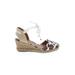 Schutz Wedges: Brown Leopard Print Shoes - Women's Size 8 - Almond Toe