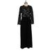 Alexis Casual Dress - Sheath Crew Neck 3/4 sleeves: Black Solid Dresses - Women's Size Medium