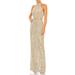 Sequin Halter Neck Sheath Gown