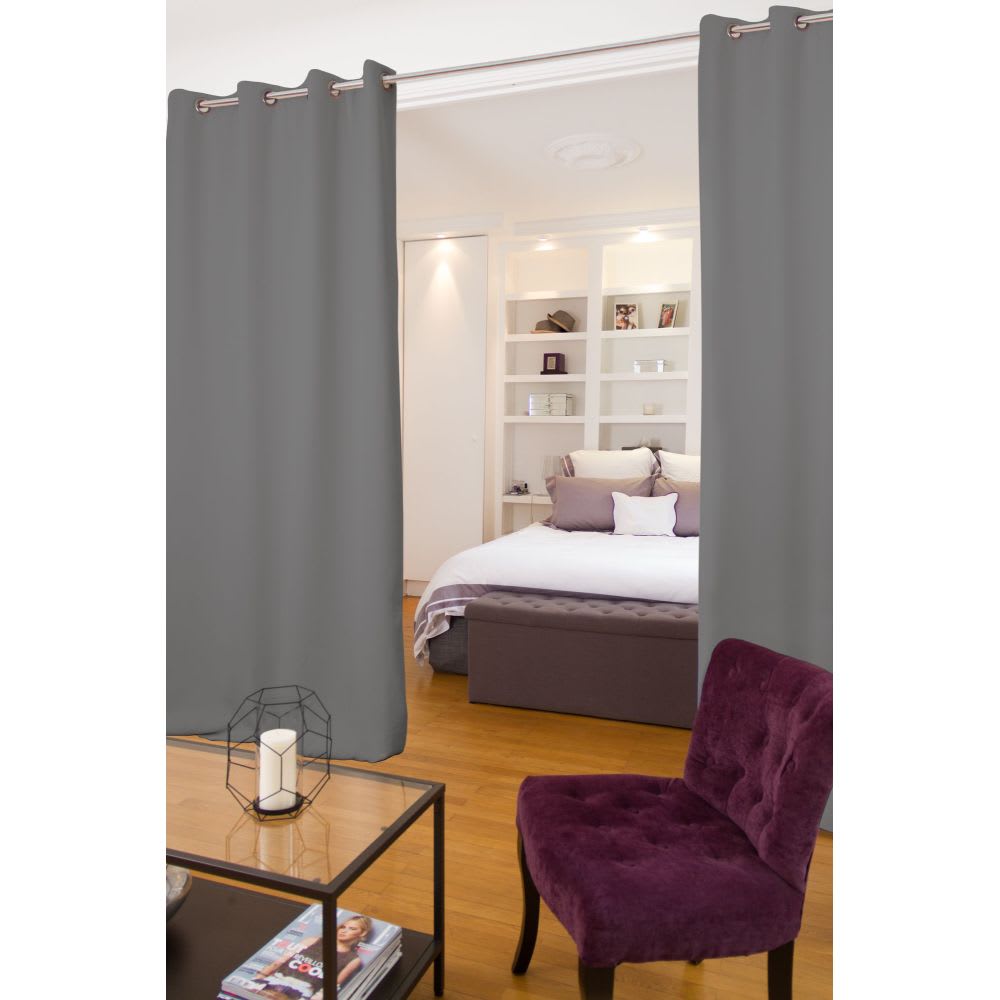 Rideau phonique séparateur pièce Oeillet Gris MC09 135x250