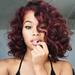 Teissuly Ladies Fashion Wigs Curly Burgundy Hair Ladies Fashion European And American Wigs