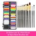 Htovila Cosmetic cream Cakes 12PCS Brushes Watercolor Paint Palette Paint Palette Set 12PCS Brushes Palette Set 30 Colors Set Professional Split Cakes 12PCS Set 30 Colors Non Toxic LAOSHE