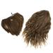 Halloween Wig with Beard Curly Closure Human Hair Fake Mustach Clothes for Men Accessories Golden Brown