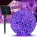 Solar String Lights Outdoor 100 LED 39 Ft Solar Outdoor Lights 8 Modes Waterproof Solar Outdoor String Lights Patio Lights for Yard Party Wedding (Purple)