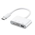 Pinnaco Type-C Hub +TF Adapter Type-C + +TF +TF Adapter Devices TF White HUIOP Type-C USB2.0 + 3-in-1 TF Type-C Devices Type-C Hub Type-C U-SB2.0 + Leeofty