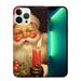 COMIO Vintage Christmas Santa Claus with Red Candel Case for iPhone 15 Pro Max Cute Hippie Christmas Santa Cover for Girls Boys Women Men Unique Soft Case for iPhone 15 Pro Max