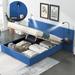 Multifunctional Design Full Size Platform Bed with 2 Shelves, 2 Lights and USB