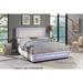 Upholstered Queen Size Platform Bed with LED Lights, Storage Bed with 4 Drawers