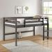 Twin Loft Bed Solid Pine Wood Construction, Reversible Front Facing Ladder - Spacious Underneath for Extra Bed, Storage