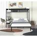 Metal Twin over Full Bunk Bed with Separated Full Bed, Shelves, and Grid Panel - Stylish, Space-Saving, and Comfortable