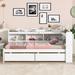 Multifunctional Design Twin Size Daybed with L-shaped Bookcases, Drawers