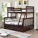 Modern Twin over Full Stairway Bunk Bed in Espresso - Easy Assembly, No Box Spring Needed, Accommodates All Mattress Types