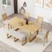 Modern 6-Piece Extendable Dining Table Set, 4 Dining Chairs and Bench