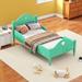 Macaron Twin Size Toddler Bed with Side Safety Rails and Headboard and Footboard