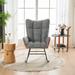 Retro Style Leisure Chair Accent Chair Rocking Chair Nursery, Solid Wood Legs Reading Chair