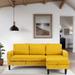 Sectional Sofa Reversible Sectional Sleeper Sectional Sofa with Storage Chaise and Side Pocket, Mustard