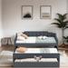 Twin Size Bedroom Bed Upholstered Daybed with Twin Size Trundle and Three Drawers Bedroom Furniture, Grey