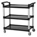 Heavy Duty 3-Shelf Rolling Service/Utility/Push Cart