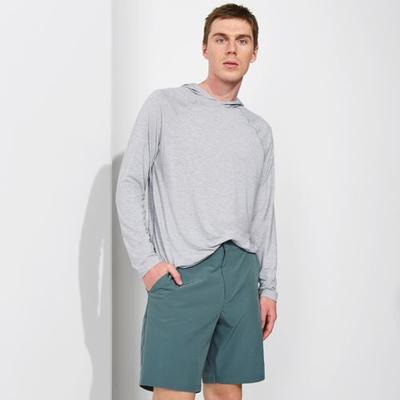 Shoreline Swim Shorts - Unlined, Men, size: 28-30, regular, Green, Spandex/Polyester, by Lands' End