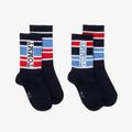 Tommy Hilfiger Blue Cotton Sport Stripe Socks (2 Pack)