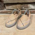 Free People Shoes | Free People Santorini Woven Tan Leather Slip On Shoes | Color: Tan | Size: 7