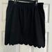 J. Crew Skirts | J Crew Size 12 Black Skirt Elastic Waist, Scalloped Edge On Bottom Hem Of Skirt. | Color: Black | Size: 12