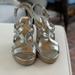 Michael Kors Shoes | Micheal Kors Wedges Silver Strappy Size 10 So Pretty!! Worn 3 Times | Color: Silver | Size: 10