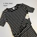 Lularoe Dresses | Large Lularoe Julia Sheath Dress, Black With White Stripes, Dipped Hem, Rayon | Color: Black/White | Size: L
