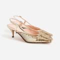 J. Crew Shoes | J.Crew Leona Slingback Heels With Paillettes - Nwt | Color: Gold | Size: 9