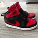 Nike Shoes | Nike Court Borough High Top Velcro And Lace Black And Red Sneakers | Color: Black/Red | Size: 7