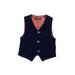 Yuan Tuxedo Vest: Blue Solid Jackets & Outerwear - Kids Boy's Size 6