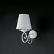 Shabby chic white wrought iron wall lamp with lampshade 1 light bon-219