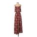 Octavia Casual Dress - A-Line Scoop Neck Sleeveless: Burgundy Aztec or Tribal Print Dresses - Women's Size Small