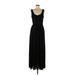 Love by Theia Cocktail Dress - A-Line Scoop Neck Sleeveless: Black Solid Dresses - Women's Size 6