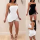 Robe de club Sexy sans manches bretelles glands moulante soirée Bandage courte Mini