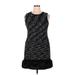 Calvin Klein Cocktail Dress - Mini Crew Neck Sleeveless: Black Dresses - Women's Size 14