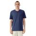 American Apparel 2004CVC CVC Henley T-Shirt in Heather Indigo size 2XL | Cotton/Polyester Blend