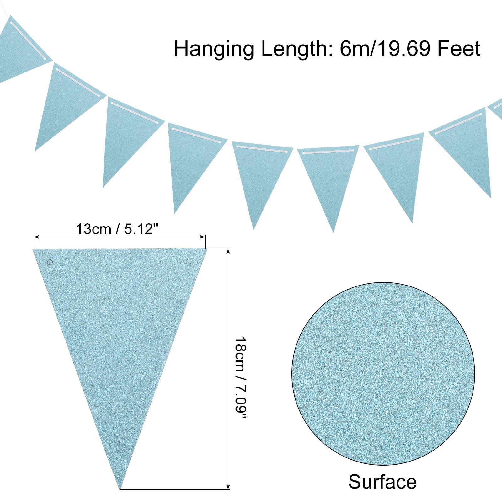 10 Pcs 20 Feet Pennant Banner Flags String Triangle Hanging