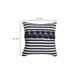 18 x 18 Handwoven Square Cotton Accent Throw Pillow, Classic Striped Pattern, Textured, White, Blue - White