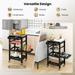 Kitchen Island Cart with Stainless Steel Tabletop and Basket-Black - 18.5" x 14.5" x 33"