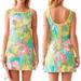 Lilly Pulitzer Dresses | Lilly Pulitzer Side Bow Delia Shift Dress Big Flirt Hibiscus Flowers Back Zip | Color: Blue/Yellow | Size: 2