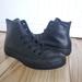 Converse Shoes | Converse Chuck Taylor All Star Leather High Top Sneaker Black Monochrome Women 7 | Color: Black | Size: 7